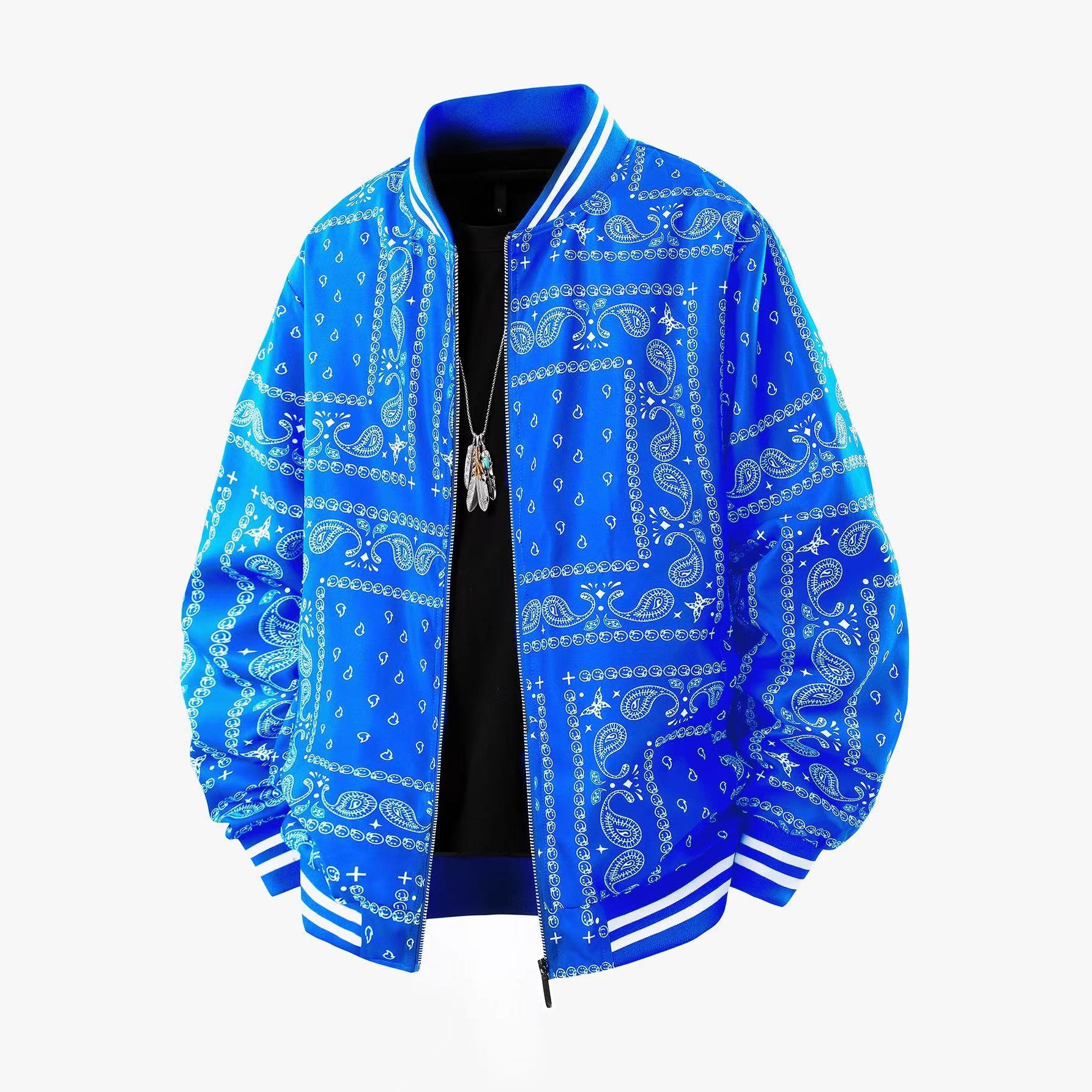 Men's New Casual Stand Collar Jacket Simple Versatile Trendy Young and Middle-Aged Jacket Spring and Autumn Men's Jacket