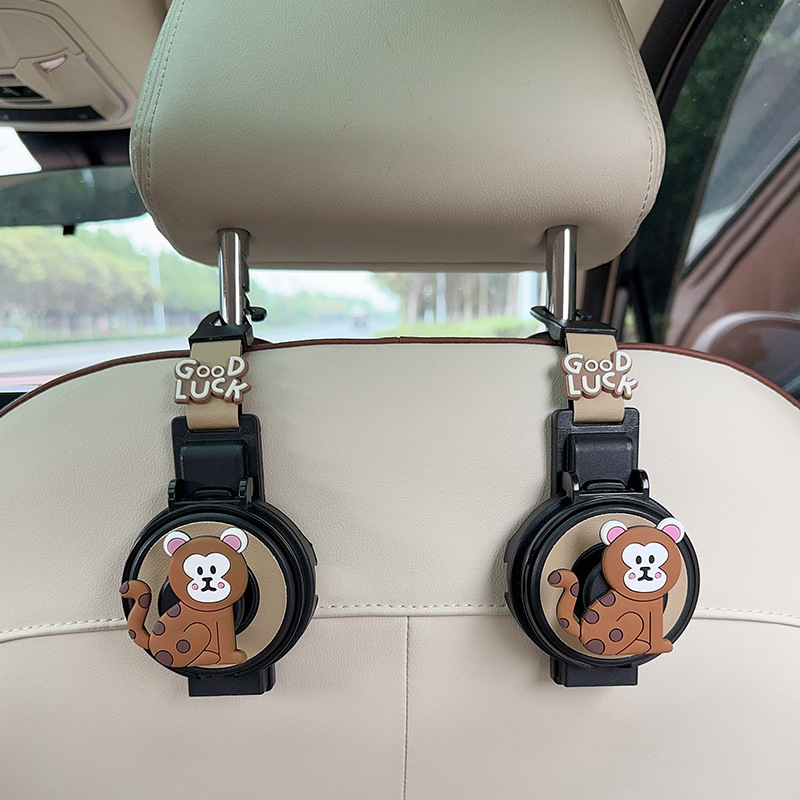 Car cup holder/beverage holder | FAW Rear Seat - cup-holderhook-2-in-1-beige-monkey-2-pieces