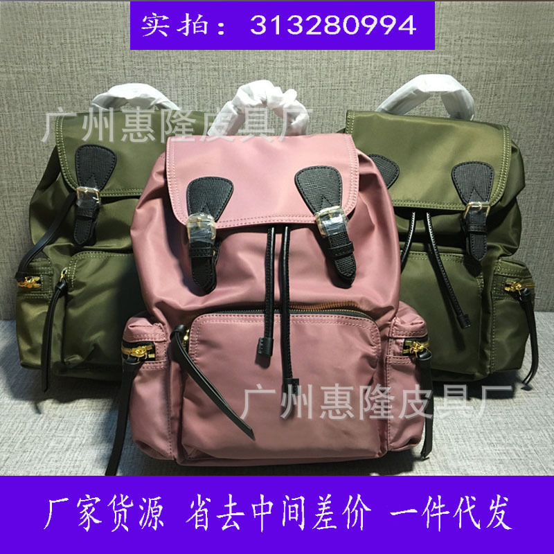 European and American Foreign Trade B Brand Backpack New Outdoor Drawstring Travel Flip Backpack Japanese and Korean Girls' Bag Burberry Bag
