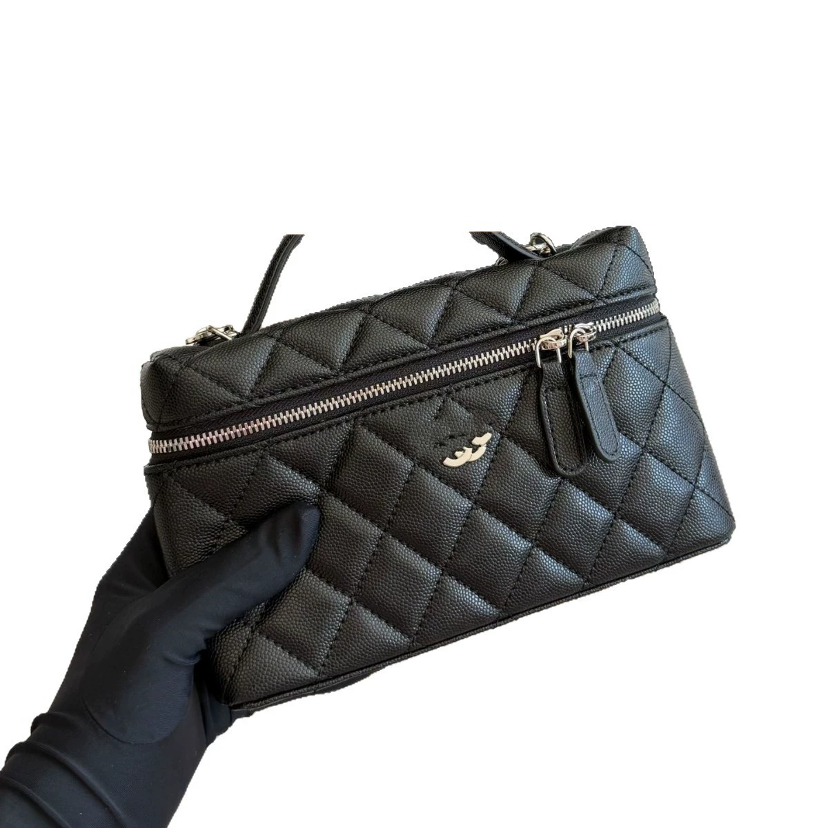 Lunch box, one-shoulder bag with diamond pattern, Chanel style, chain bag