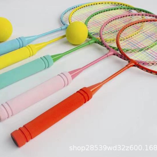儿童羽毛球拍套装 小学生3-12岁户外运动休闲玩具 不包边多色