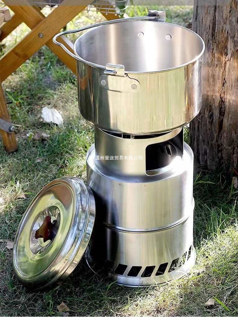 柴火炉气化炉带风机柴火炉灶鼓风机户外烧水炉具柴火灶烧碳碳炉无