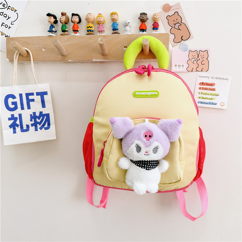 Mochila de jardín de infantes para niños, mochila de hombro encantadora para niños y niñas, muñecas de dibujos animados para salir a la marea del turismo