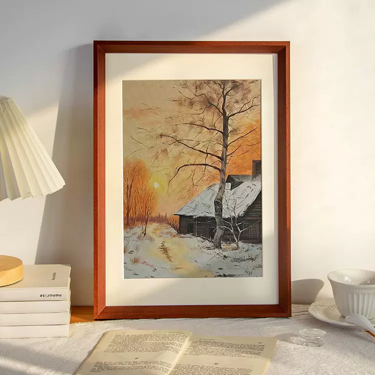 实木简约相框挂墙16寸24寸大尺寸裱画框手工长方形裱画框定制批发