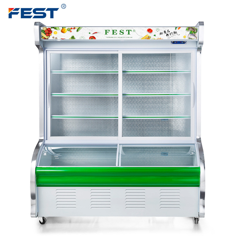 Fest Ordering Cabinet Spicy Hot Pot Display Cabinet Refrigerated Freezer Fresh-Keeping Refrigerator Commercial Vertical Fruit Air Curtain Cabinet