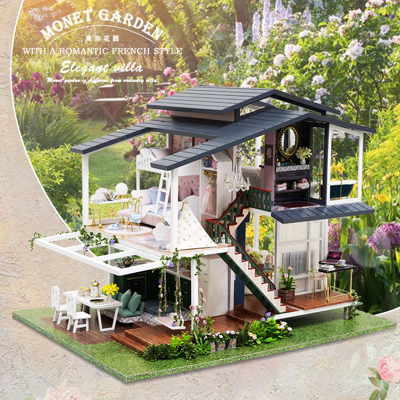 New DIY Cottage Monet Garden Toy Assembled French Villa Building Model Birthday Gift for Women