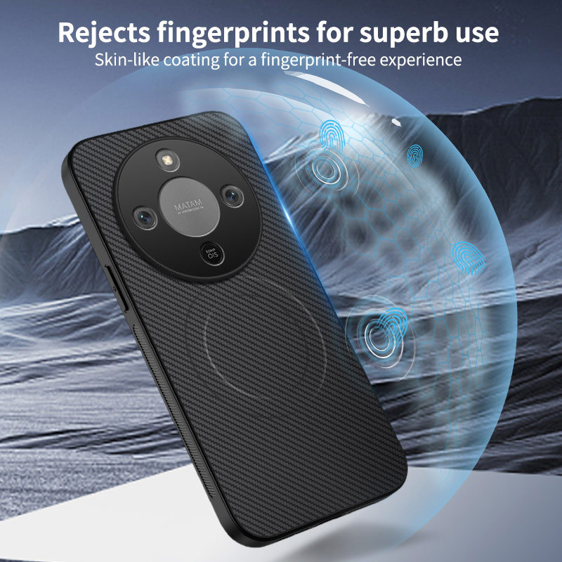 适用荣耀X70手机壳碳纤纹磁吸皮纹软壳HonorX9D引磁壳保护套X5C