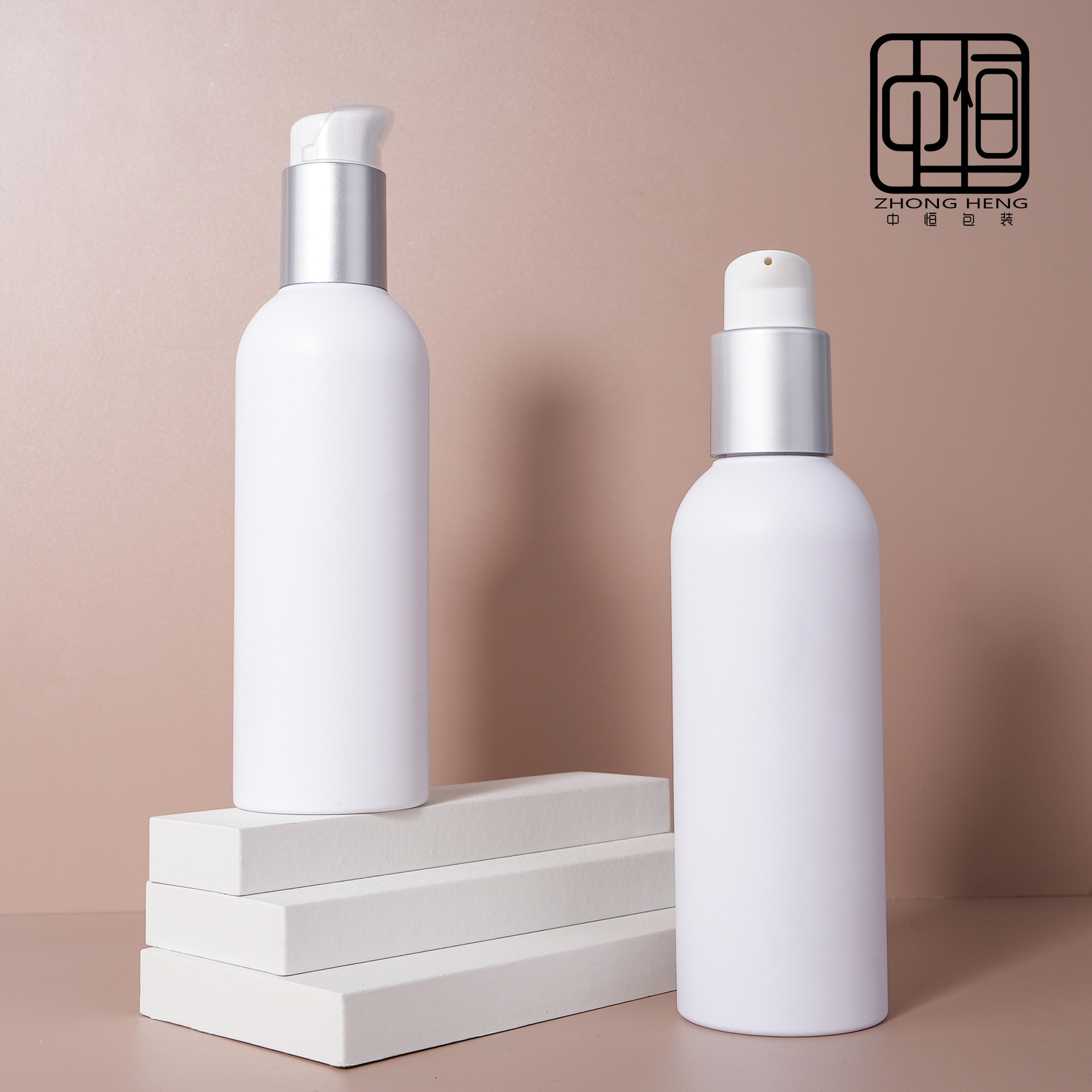 200ml白色圆肩PET塑料按压泵头乳液瓶水乳瓶身体乳