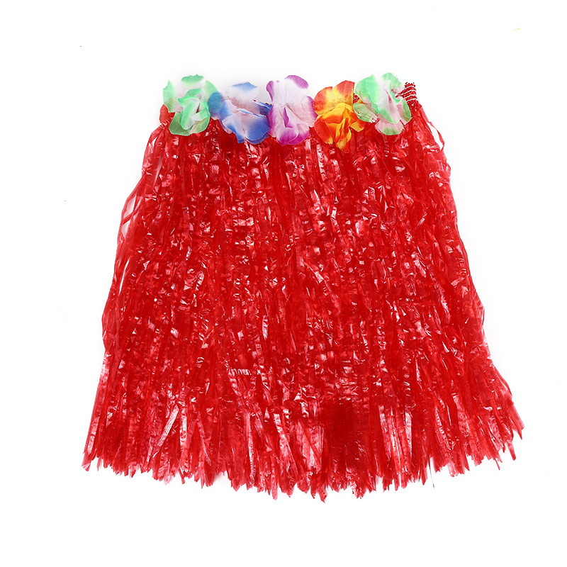 Fuente de fábrica al por mayor de falda de paja hawaiana para adultos y niños de actividad general vestido de falda de paja de una sola capa