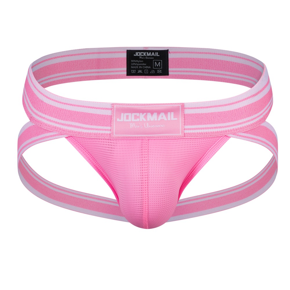 JOCKMAIL sexy ropa interior de los hombres de malla transpirable Gran Tanga sexy ropa interior deportiva elástica
