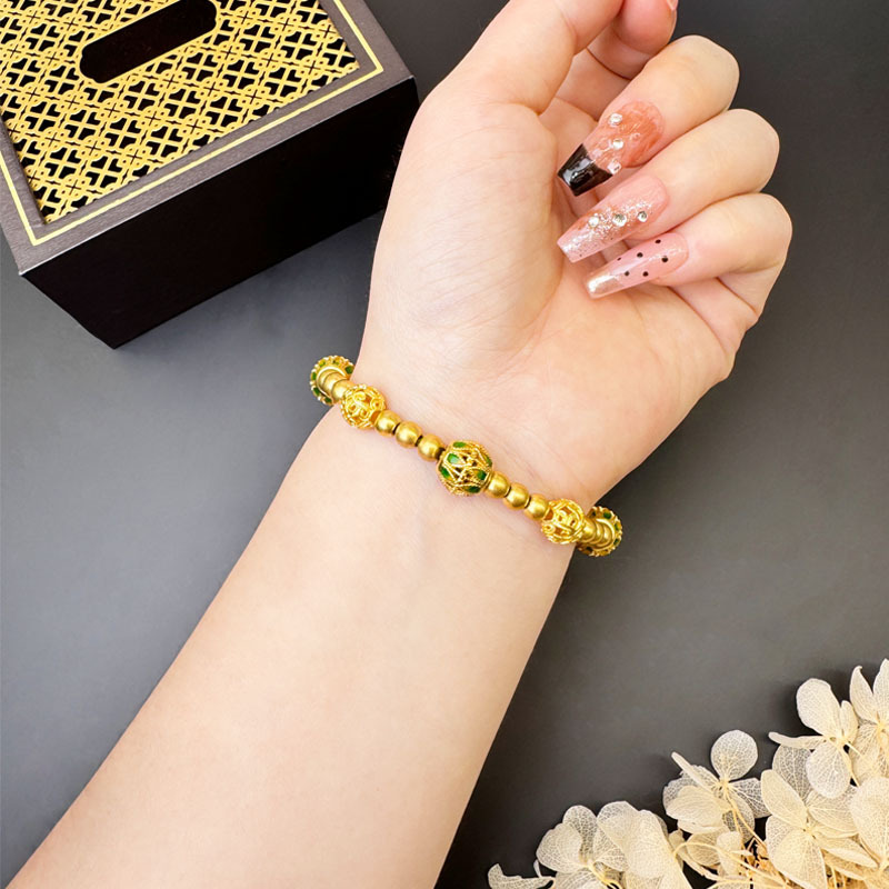 Nuevos productos de oro de arena vietnamita temperamento de brazalete de hortenida cuentas de verano femenina alta sensación hueco chapada en oro fabricantes al por mayor