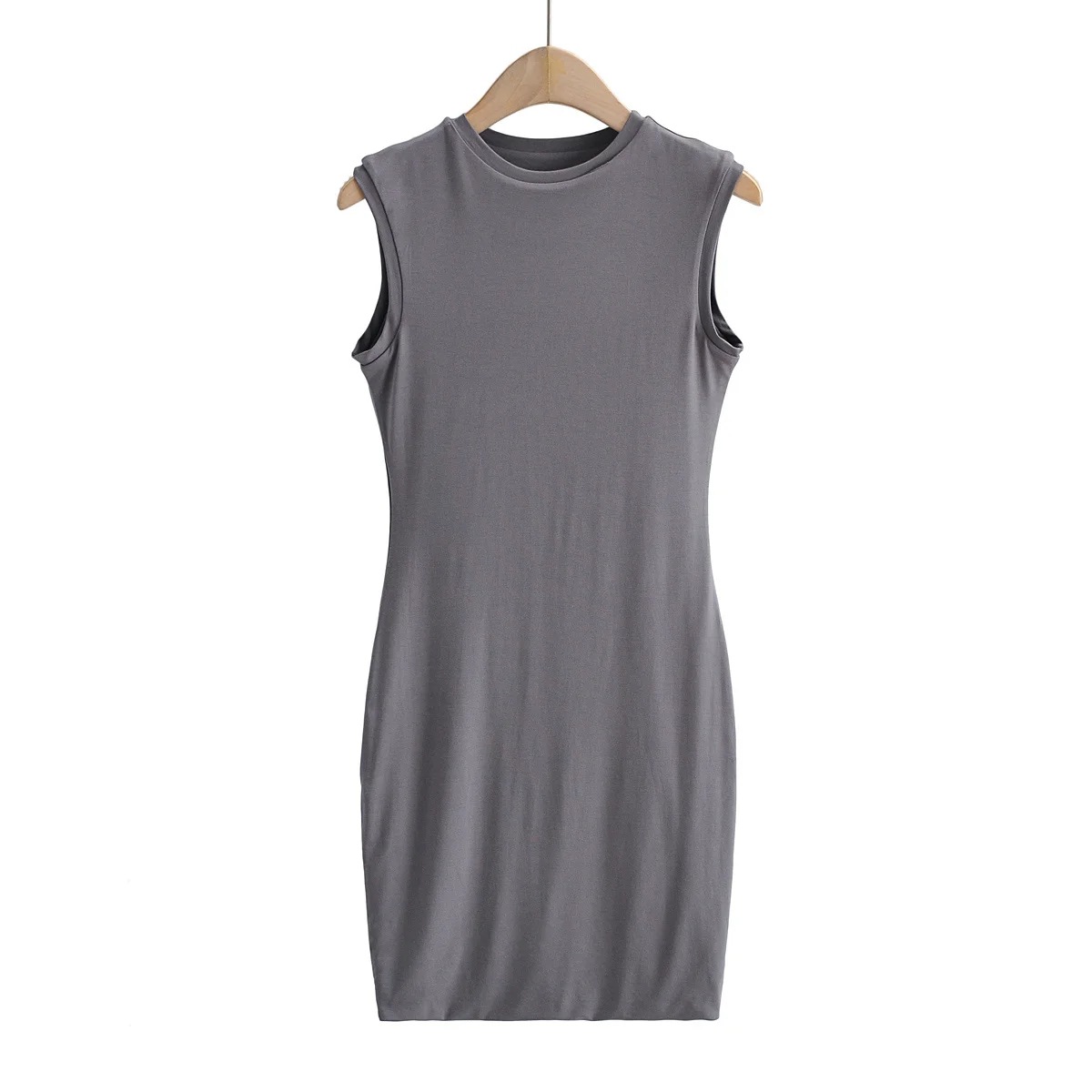 round neck slim fit stretch Vest dress  NSHS46850