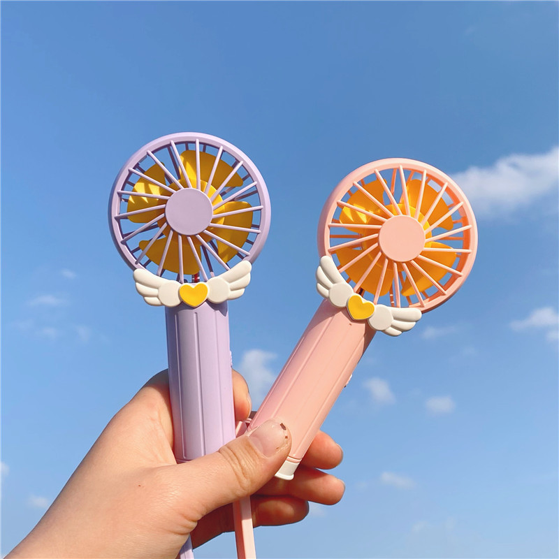 lovely girl summer equipment Sakura pocket Mini Fan usb charge Portable lovely Compact Electric fan