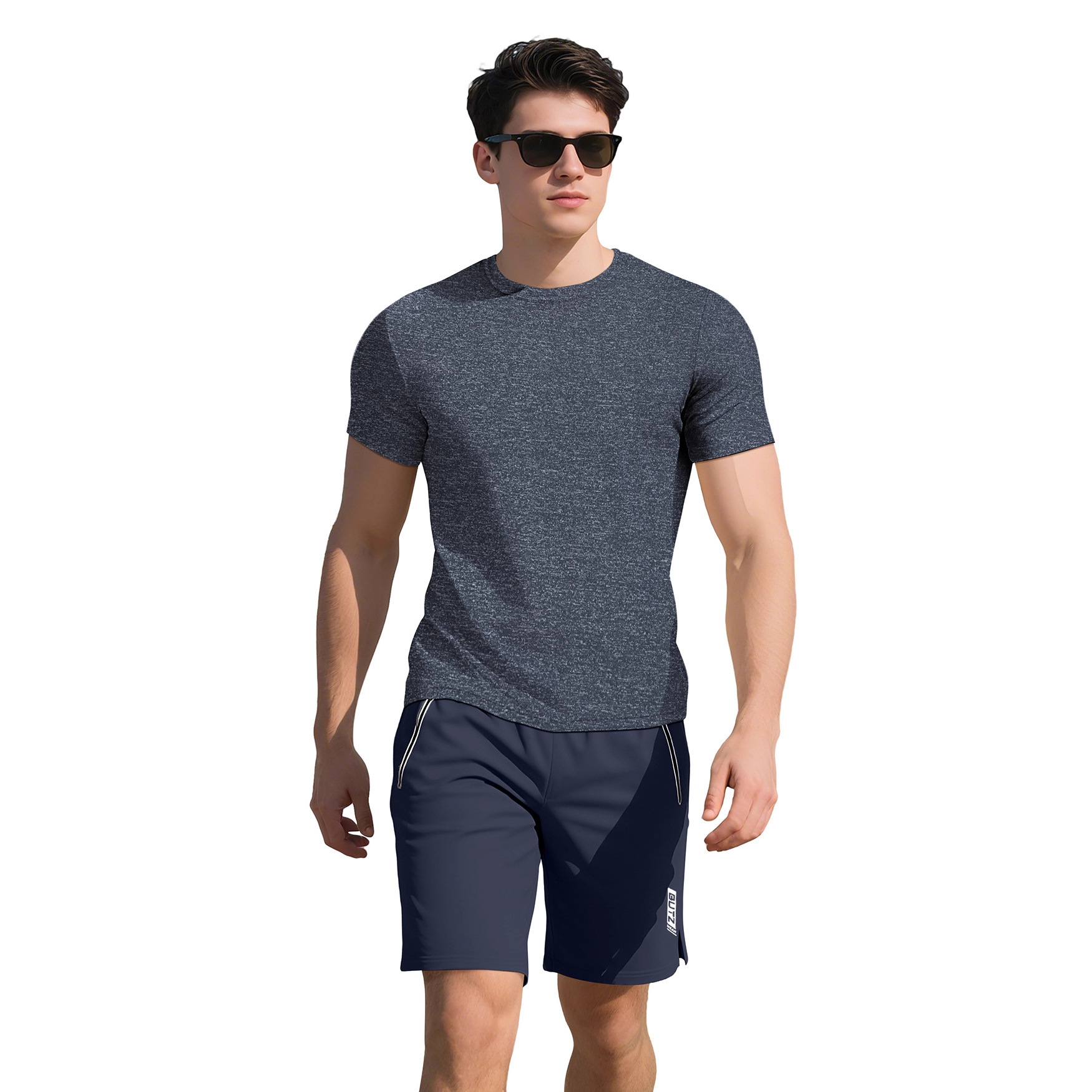 Nueva camiseta de verano para hombre, estilo fitness, cuello henley, 230g, algodón grueso acanalado, retro, corte ajustado, manga corta, informal