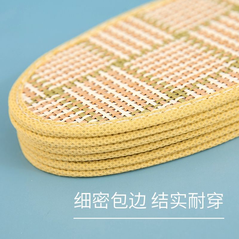 Plantillas para hombres absorben el sudor, antiolor y transpiración, plantillas descalzas de verano delgadas tejer y cómodas plantillas de borde.