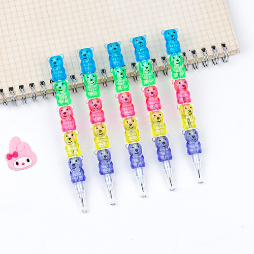 Cute and creative stitching bear, no-sharpening pencil, high-looking stationery for students, durable enough to write in four sections, available as children’s gift