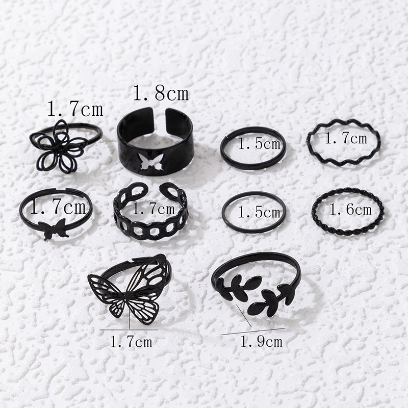 Alloy Material Fashion Butterfly Alloy Plating Hollow Out Unisex Rings