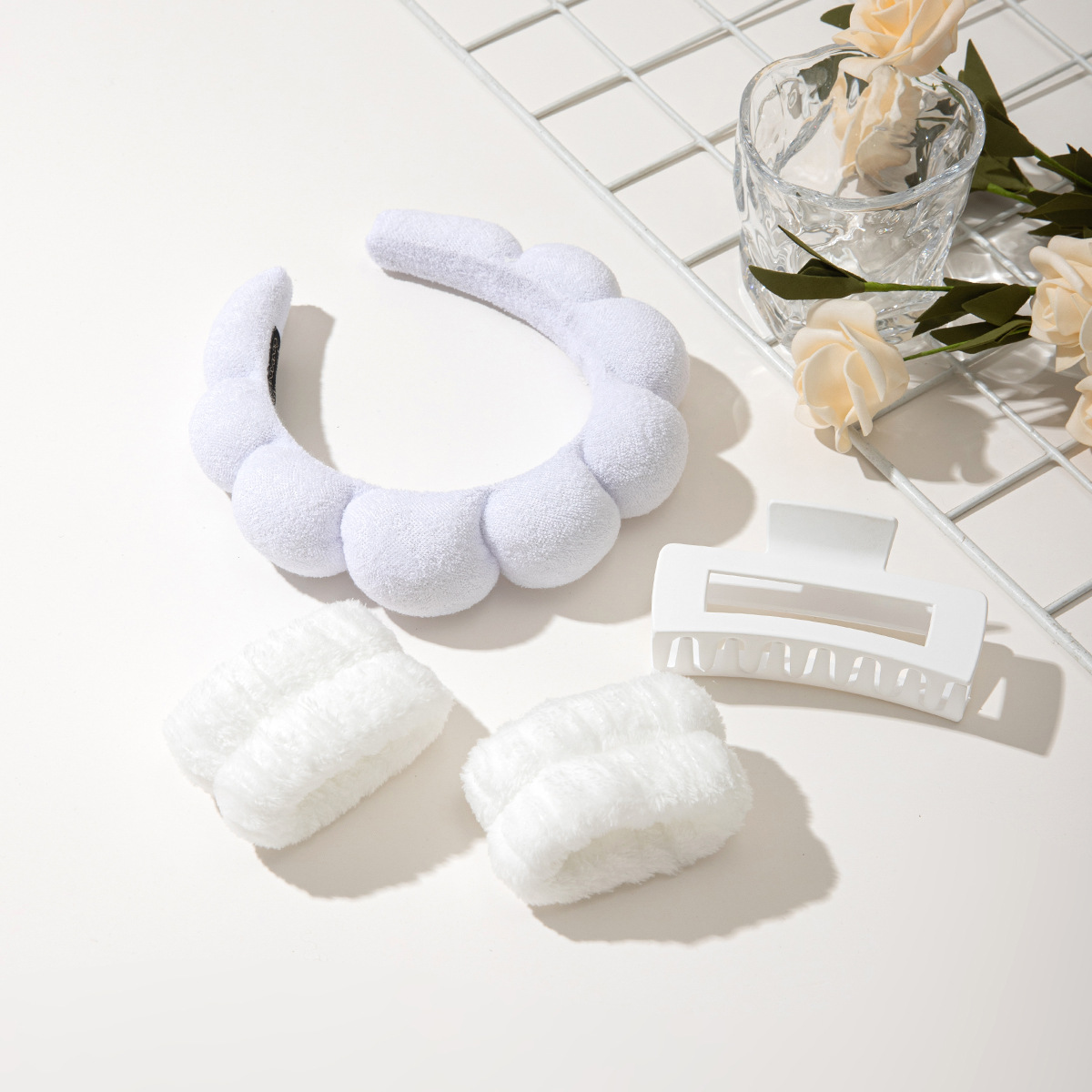 Nube transfronteriza cabello abrazadera de agarre conjunto de huevos multicolores flores de agarre abrazadera de gran tamaño correa de muñeca impermeable al por mayor