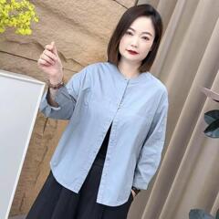 一件代发直播爆款2025早秋款爆款纯色洋气休闲百搭九分袖女士衬衫
