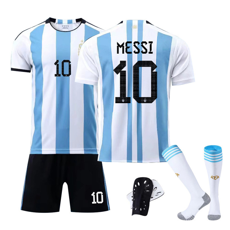 Verano Argentina fútbol uniforme niños traje de los hombres al aire libre correr deportes de secado rápido Massey Jersey mujeres adultas al por mayor
