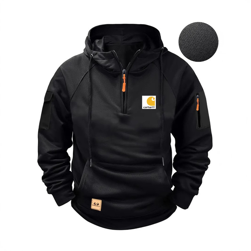 Cross-Border Export Carhartt Men's Multi-Zip Arm Pocket Sweatshirt with Fleece Loose Hoodie in Stock