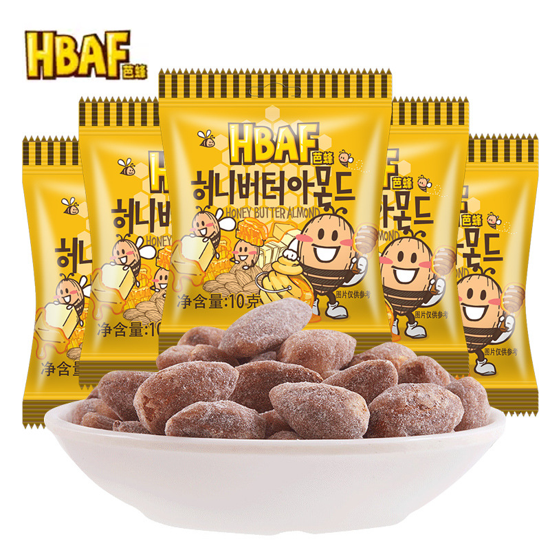 HBAF芭蜂蜂蜜黄油扁桃仁10g韩国进口汤姆农场坚果零食婚庆伴手礼