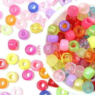 Plastic Big Hole Beads Pony Beads Custom Dirty Braid Wear Hair Big Hole Beads DIY Bracelet Accessories