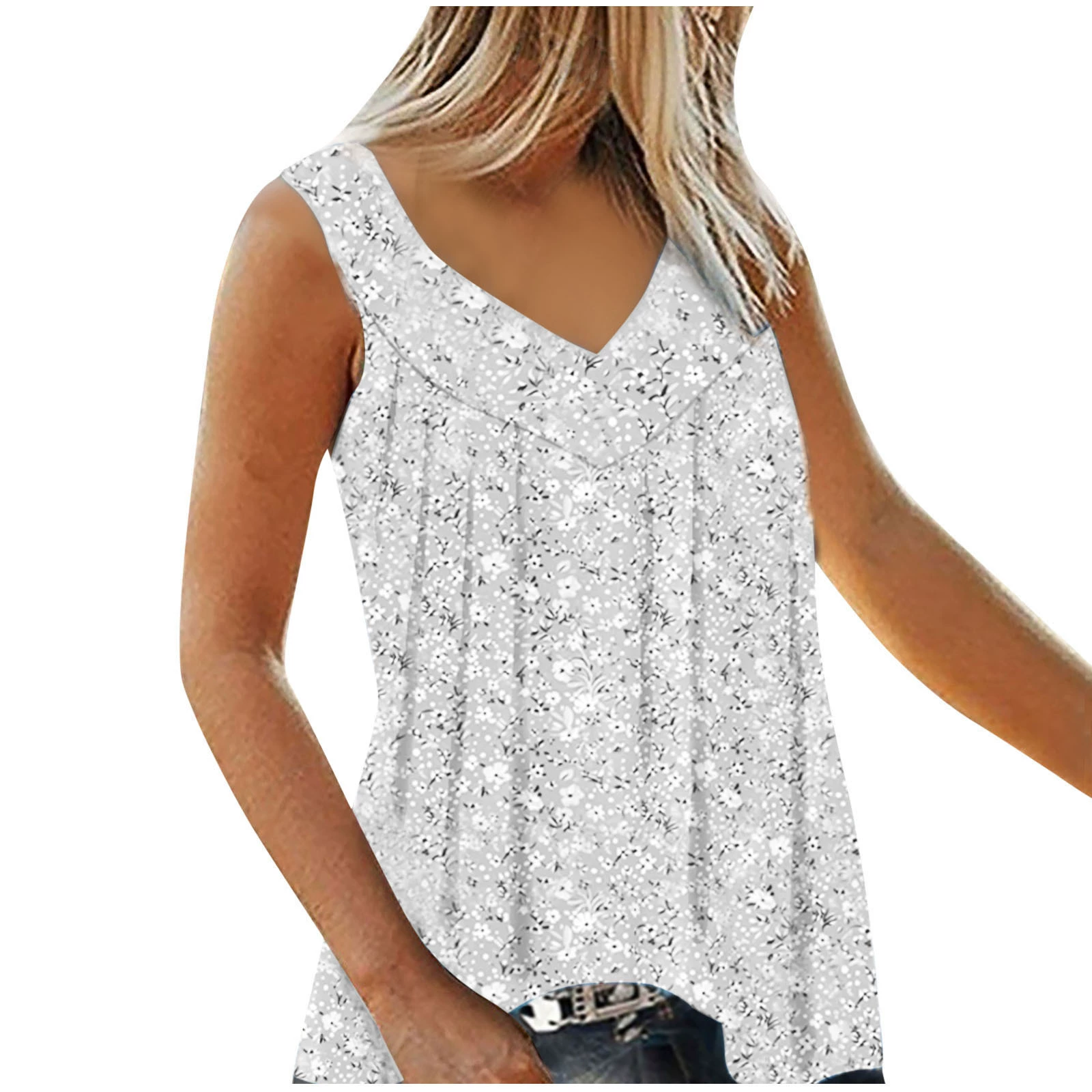 2024 новая внешнеторговая женская одежда Amazon летний цветочный жилет без рукавов женская футболка женская одежда спот