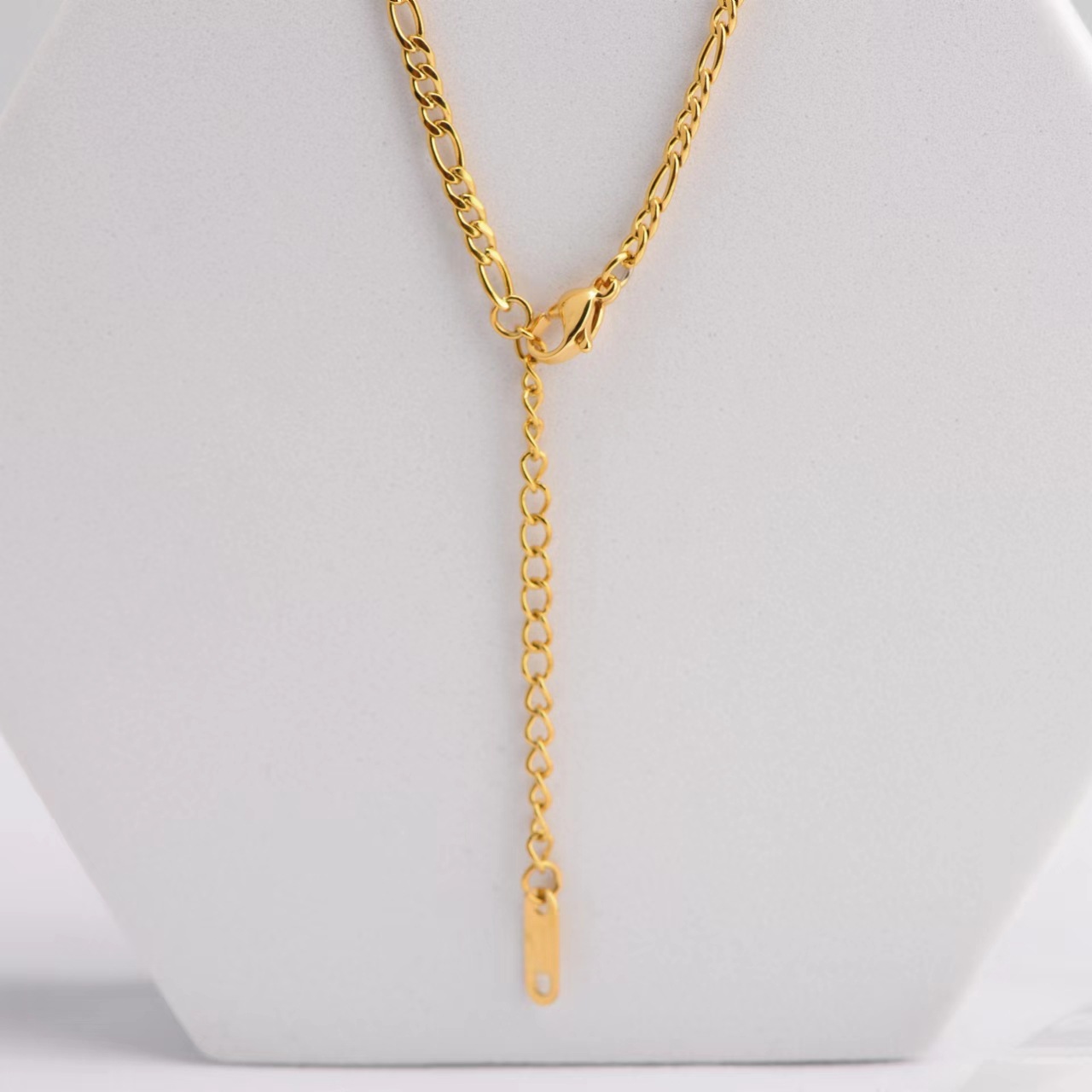 Wholesale Simple Style Rectangle Stainless Steel Shell Pendant Necklace_colorza_4