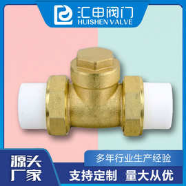 厂家直销  双活接PPR卧式止回阀，PE/PPR热熔暖通管道逆止阀