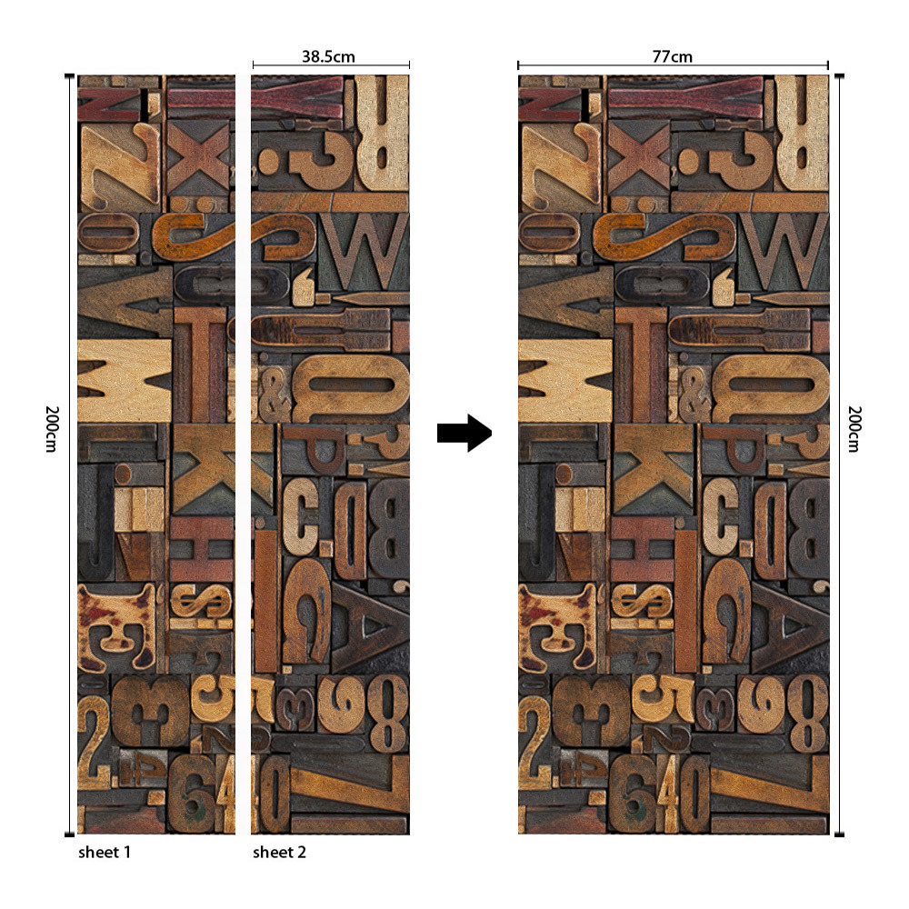 Pegatinas para puertas 3D respetuosas con el medio ambiente, autoadhesivos, fabricantes de origen al por mayor, patrones populares transfronterizos de alta definición, adhesivos para puertas impermeables, a prueba de aceite y antiincrustantes