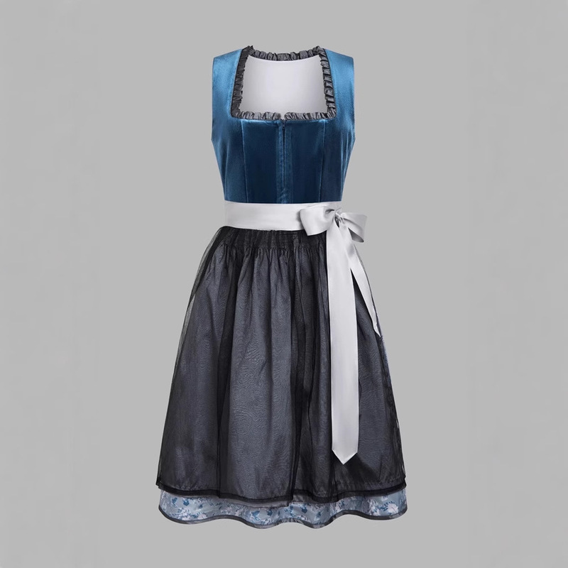 Munich Traditional Clothing 2025 New German Traditional Women's Jacquard Bavarian 2-Piece Dress