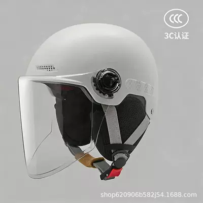 Helmet, Summer Sun Protection Half Helmet Motosiklet kaskı (dəbilqə) - light-gray-transparent-long-mirror-comes-with-night-reflective-stickers-306