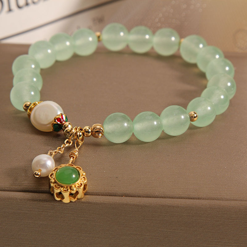 Verano fresco uva verde cristal pulsera femenina nicho diseño estudiante novias pulsera