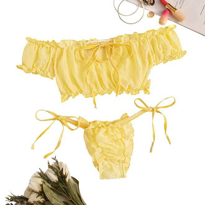 2020 New European and American Style Foreign Trade Swimsuit Amazon Sexy Separates Lace Sexy Underwear Sexy Pajamas