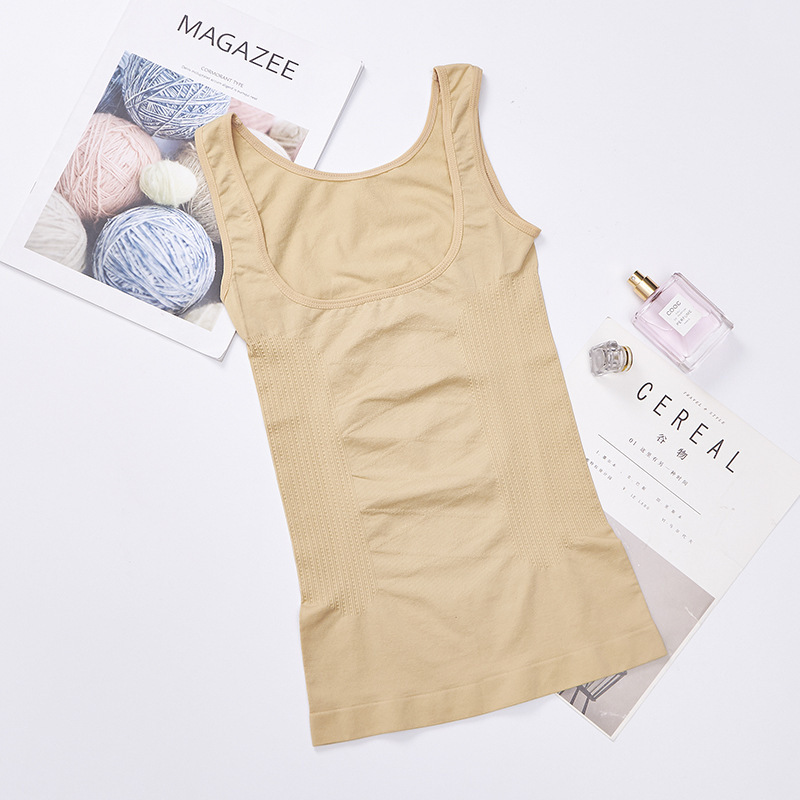 Camiseta Moldeadora con Soporte para Pecho de Nailon, Protección de Cintura, Sin Costuras, Control de Abdomen, para Posparto