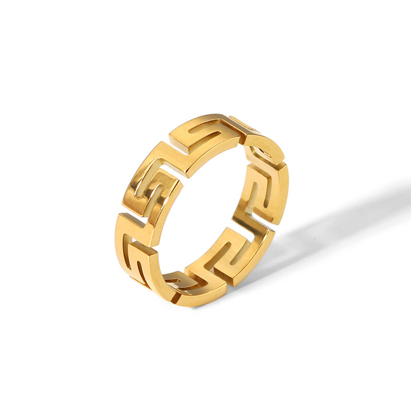 brand geometric fashionable universal ring stainless steel