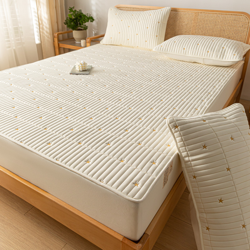 2025 nuevo estilo 2023 nuevo estilo soya funda de cama de una sola pieza funda protectora de colchón sábana acolchada funda de cama a prueba de polvo invierno