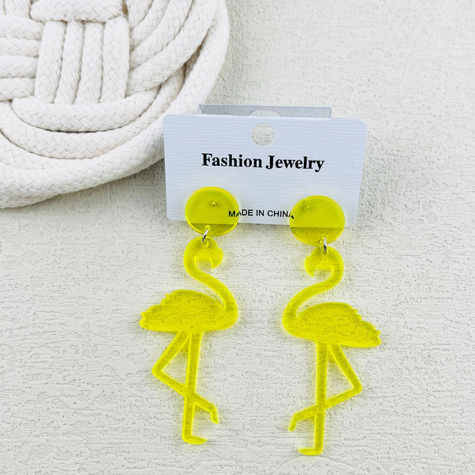 1 Pair Cute Simple Style Flamingo Arylic Drop Earrings display picture 6