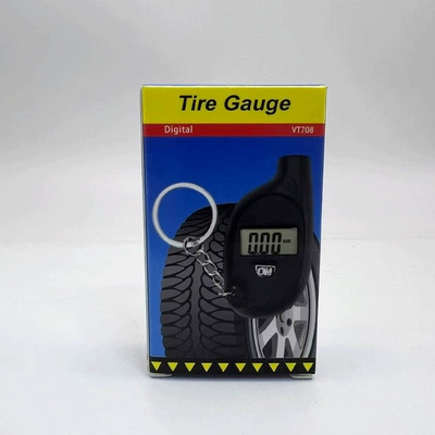 Cross-Border High-Precision Mini Digital Tire Pressure Gauge Keychain Barometer Tire Pressure Monitoring Device for Automobiles and Motorcycles (Air pressure gauge/tire pressure gauge) - black-boxed