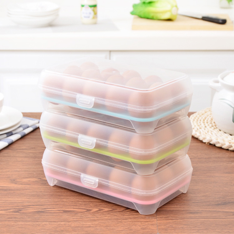 キッチン15格冷蔵庫卵箱新鮮箱携帯プラスチックピクニック卵の収納箱|undefined