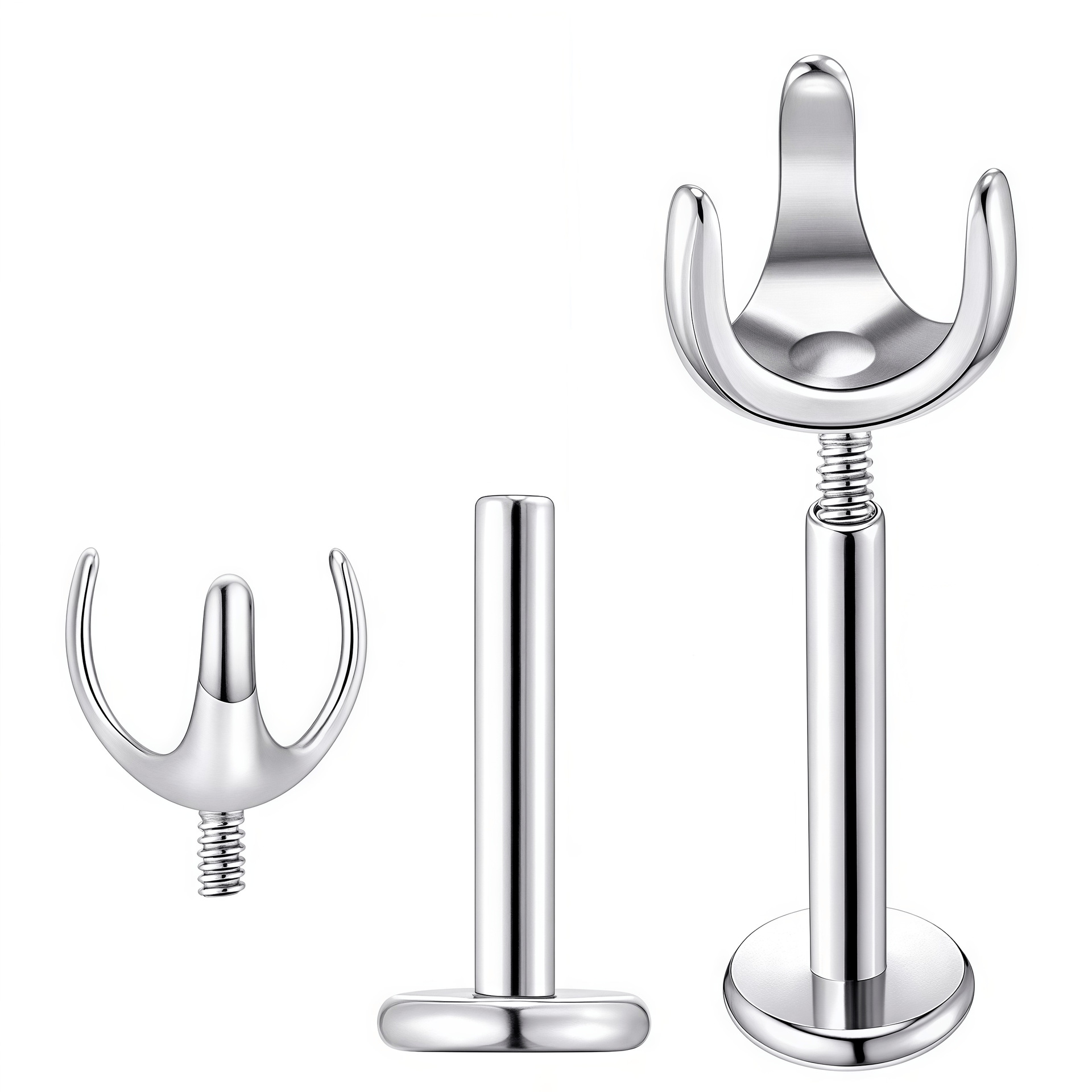 F136 Titanium Three-Claw Opal Ball Holder DIY Claw Holder Piercing Jewelry detail image 8