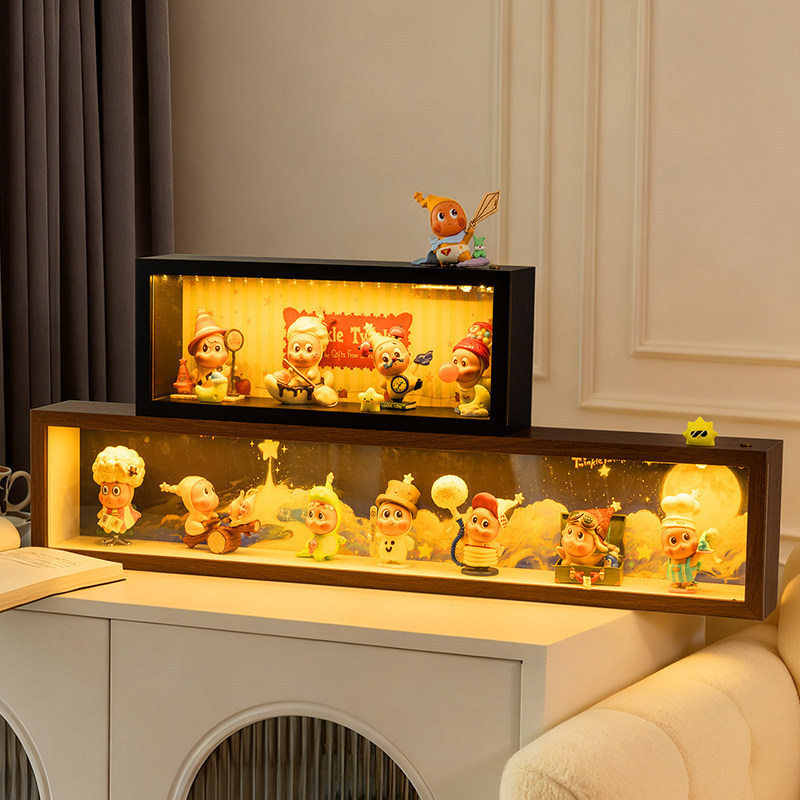 Star-Themed Blind Box Storage Box Display Cabinet Dustproof Photo Frame Display Box Display Stand Seven Hollow Photo Frames