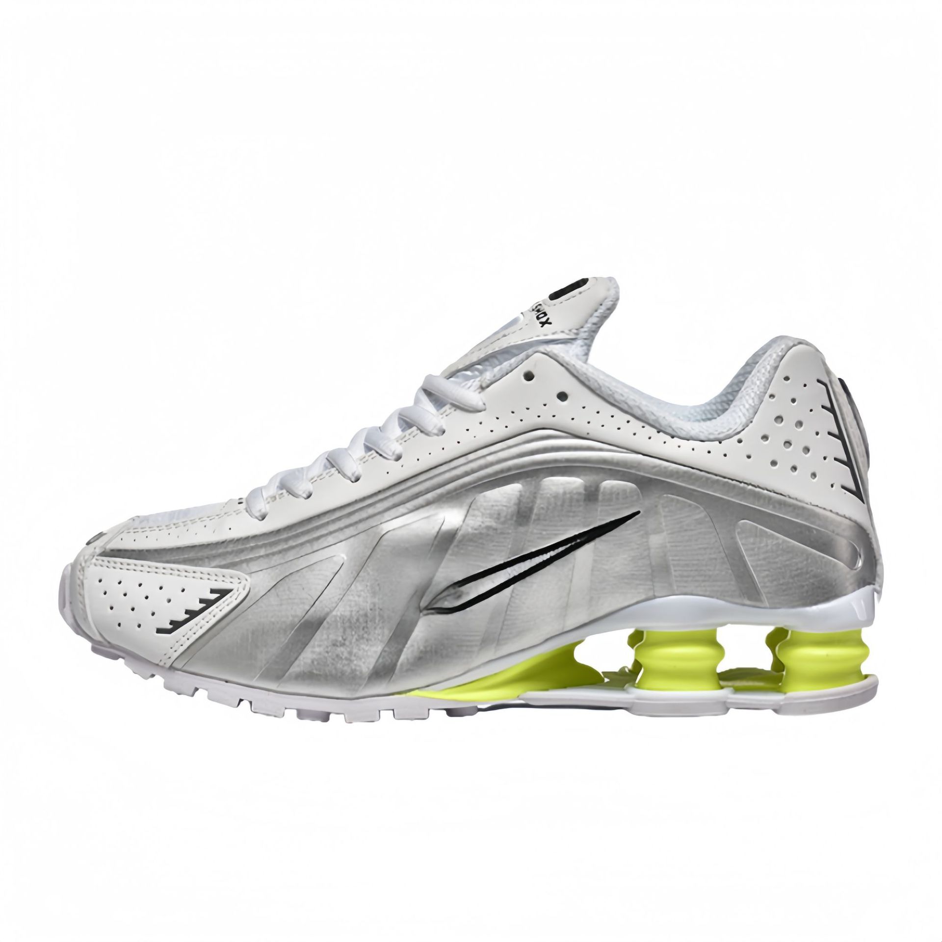 Nike Shox R4 White Metallic Silver Volt AR3565-102
