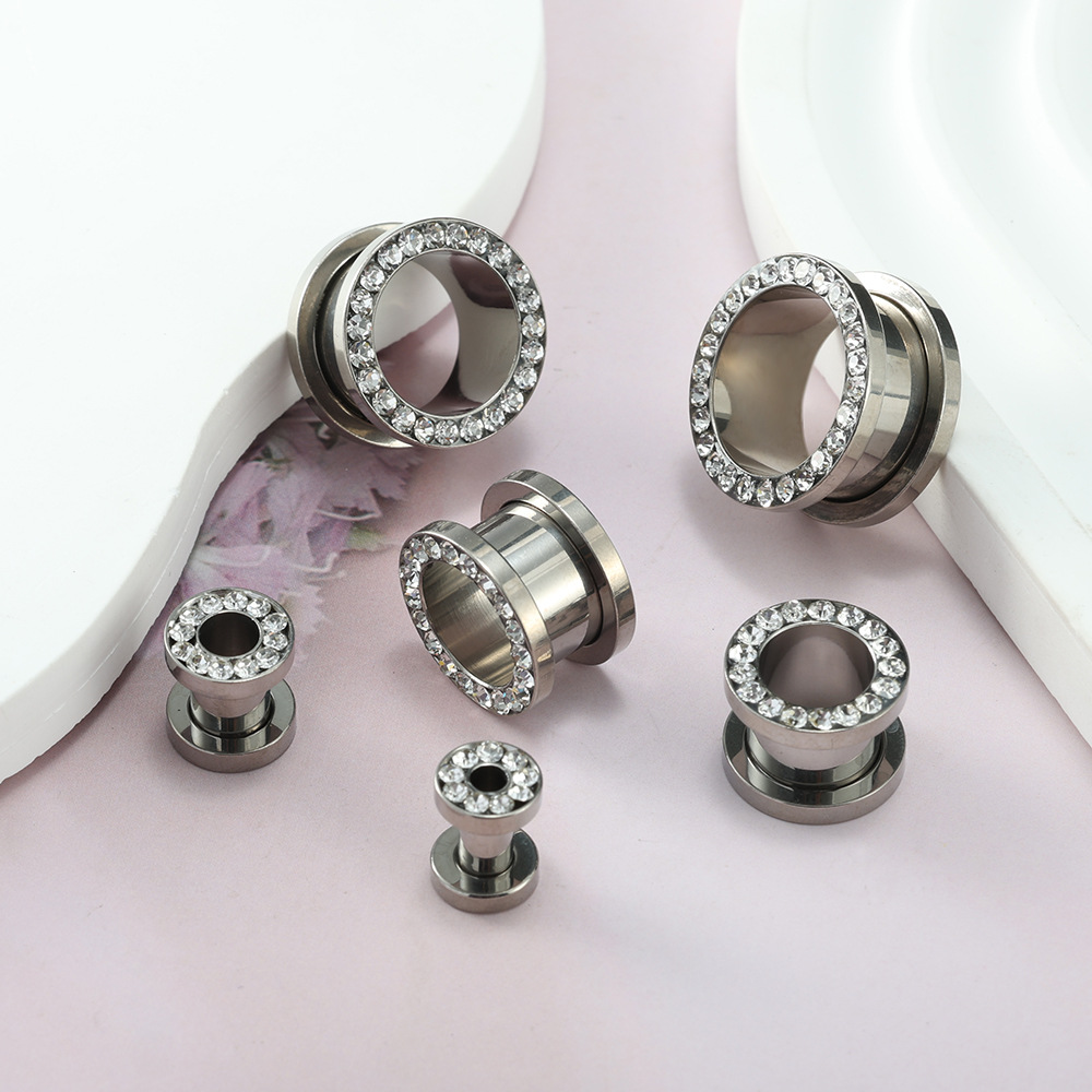 G23 Titanium Alloy Ear Expander with Pulley Design Geometric Body Piercing Jewelry Silver 16mm detail image 7