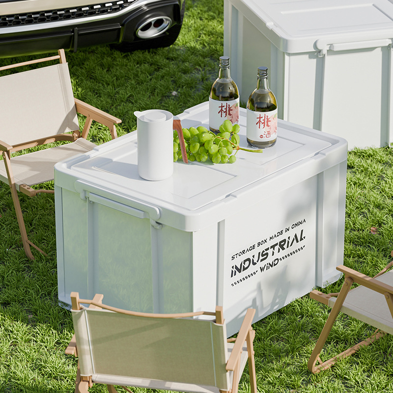 Caja de almacenamiento de acampamiento de gran capacidad, caja de almacenamiento de acampamiento gruesa, viento industrial, movimiento de automóviles, baúl, caja de rotatoria de artículos diversos