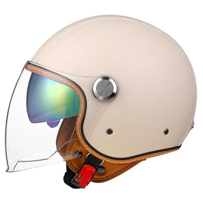 Motosiklet kaskı (dəbilqə) – helmet - lychee-pattern-off-white-outer-length-and-inner-color-m