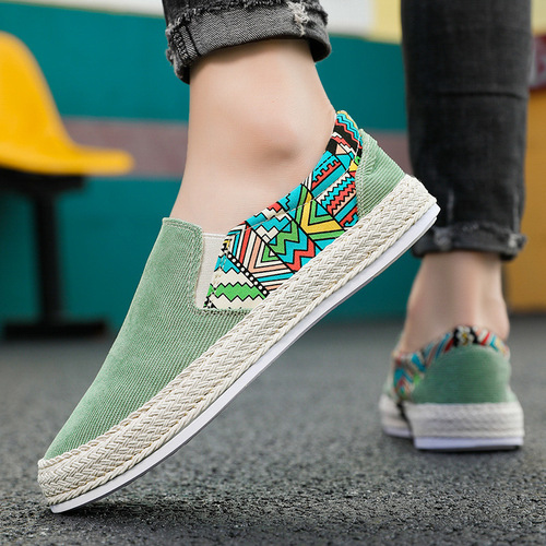 Cloth shoes for men 2024 new spring breathable casual one-legged thousand-layer sole handmade men's old Beijing canvas shoes