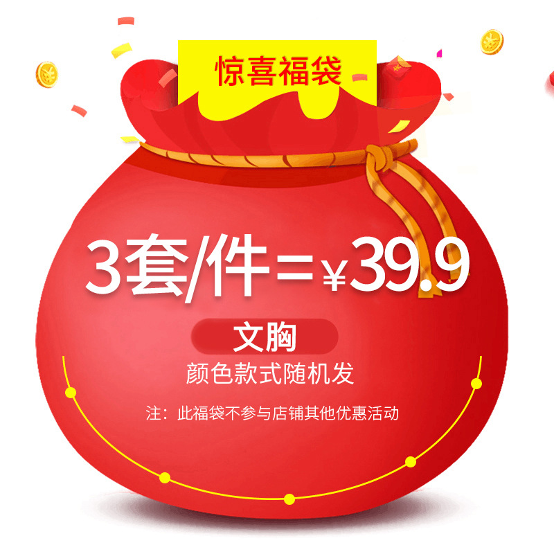 Bolsa de la suerte al azar cómoda empujar hacia arriba la ropa interior grande del pecho pequeño pecho con anillo de acero sin anillo de acero entrega al azar no retorno