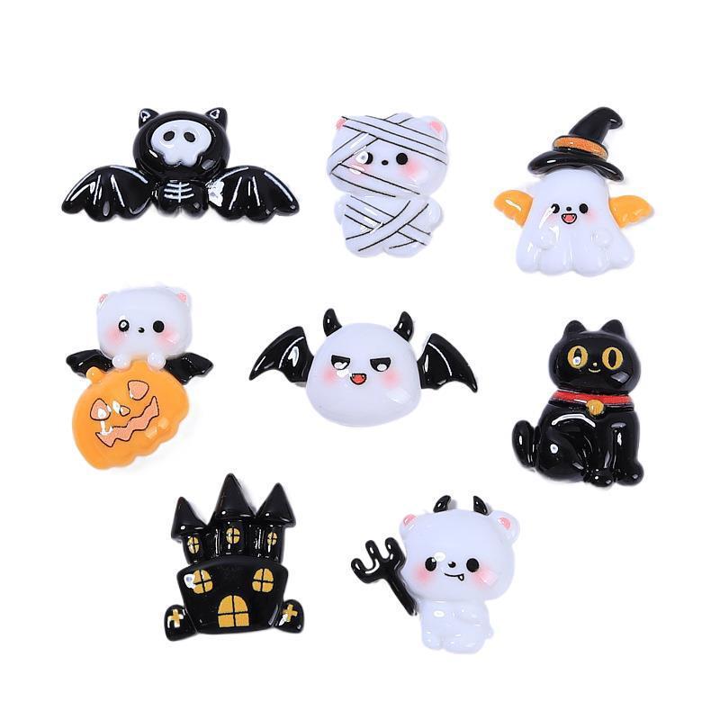 樹脂部品アニメ手作りdiyアクセサリークリーム髪クリップ穴靴ボタンかわいいハロウィーンコウモリ|undefined